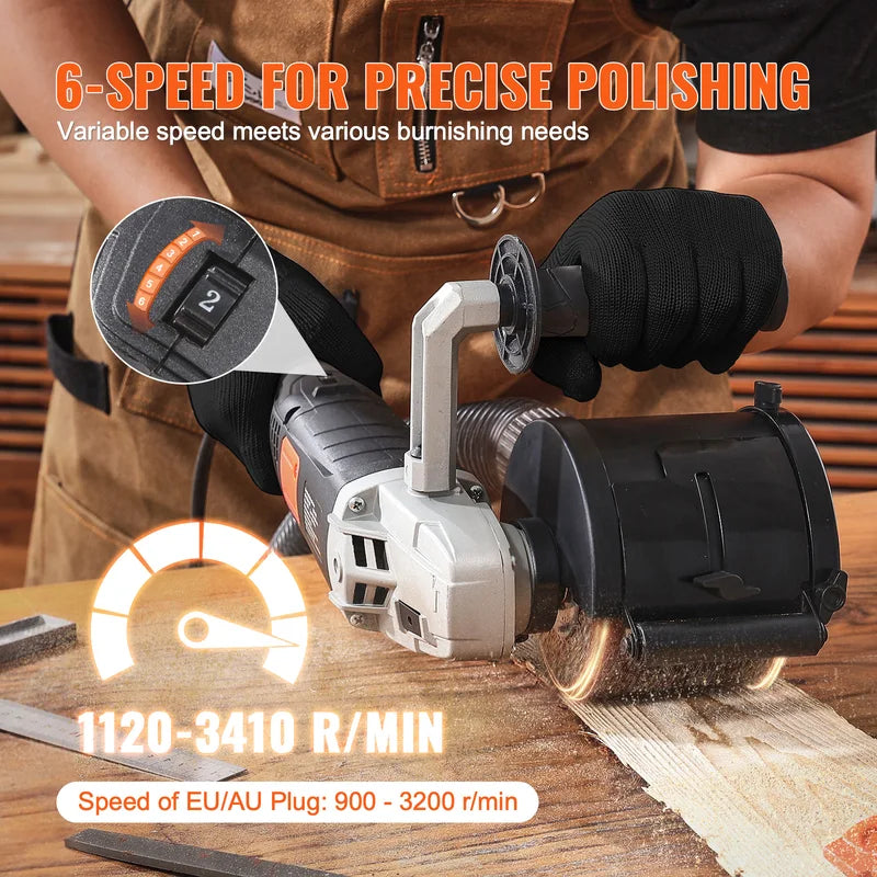 Electric Metal Burnishing Machine with Variable Speed 1300W Surface Polishing Tool