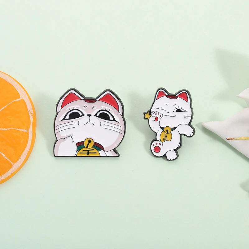 Anime Dandadan Turbo Granny Cat Enamel Lapel Pins - Lucky Running Cat Brooches for Jewelry & Gifts