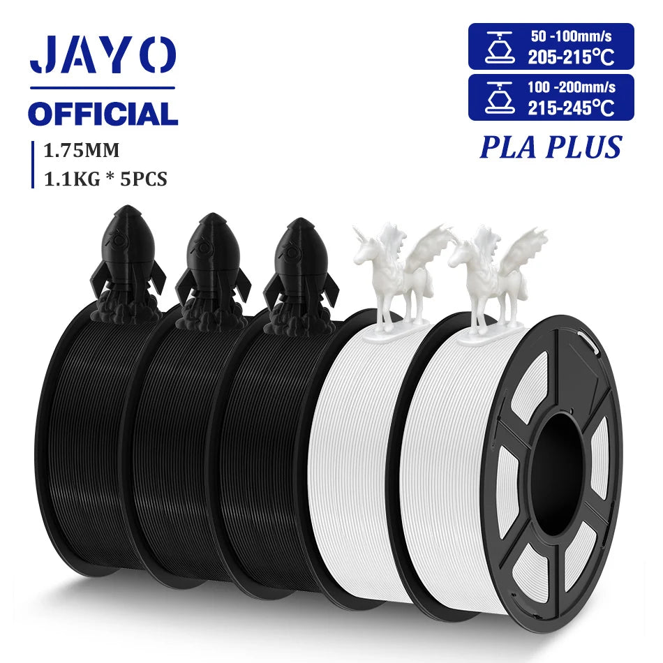 3D Printer Filament Set PLA PETG Silk Wood Marble 1.75mm 5 Rolls 1.1KG