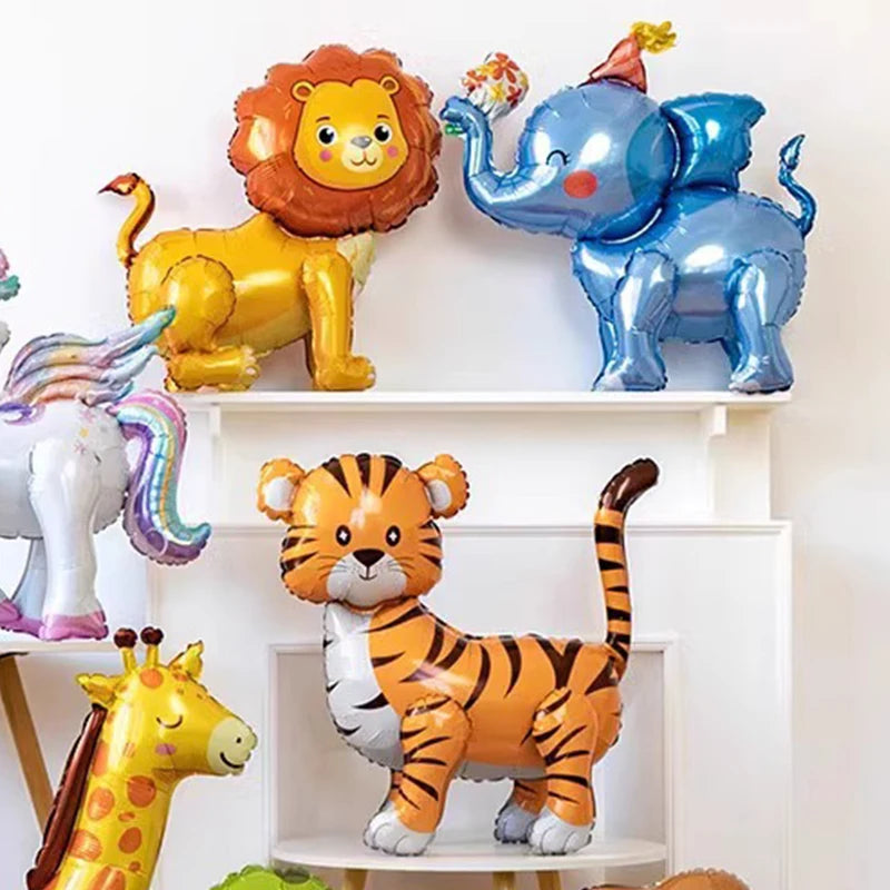 Jungle Party Banner Garland with Hanging Swirls Jungle Animals Safari Decor