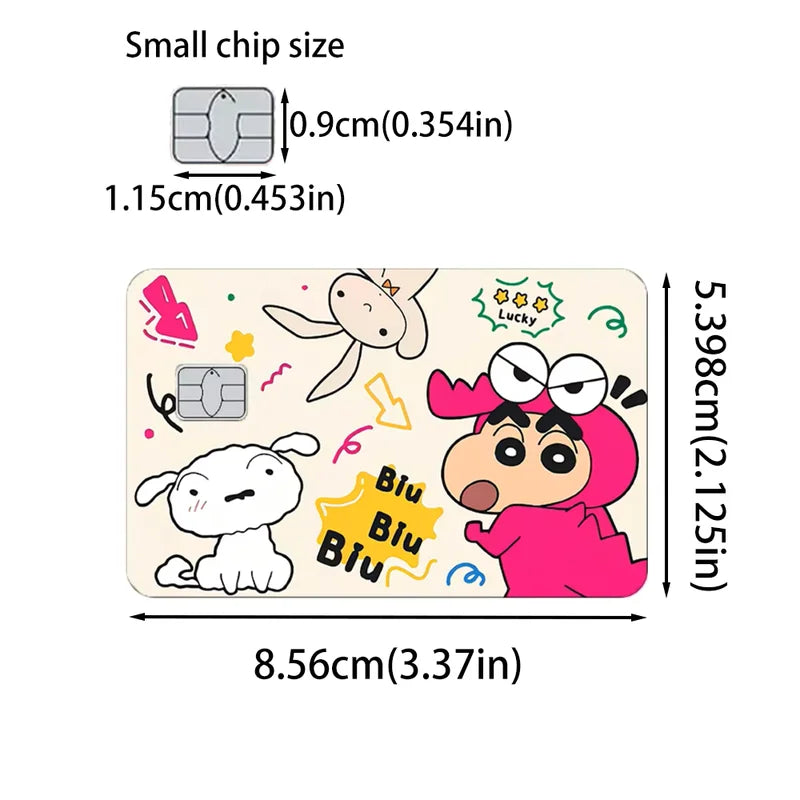 Kawaii Crayon Shin-Chan PVC Card Skin Tape Waterproof Scratch-Resistant Stickers