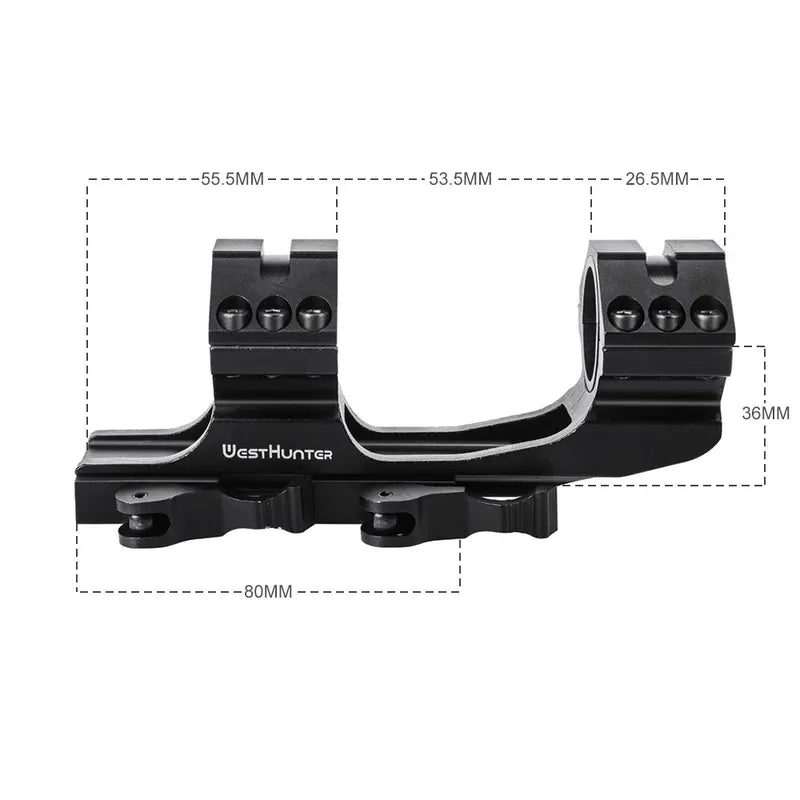 Scope Mount with Quick Release Rings for 30mm/1 Inch Tubes - Hunting & Shooting Accessory