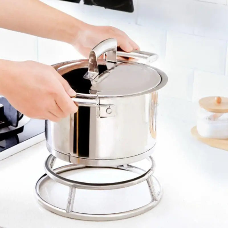 Stainless Steel Wok Support Rack - Universal Round Bottom Wok Holder for Kitchen Cooking