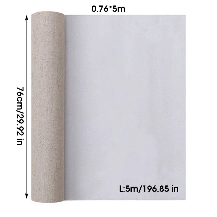 Linen Blend Canvas Roll for Oil & Acrylic Painting - 5m Wide Choice