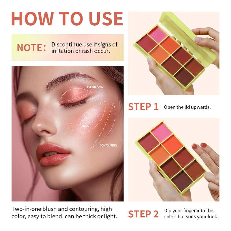 Cream Eyebrow and Highlighter Palette with Matte & Shimmer Finishes - Long-Lasting Makeup