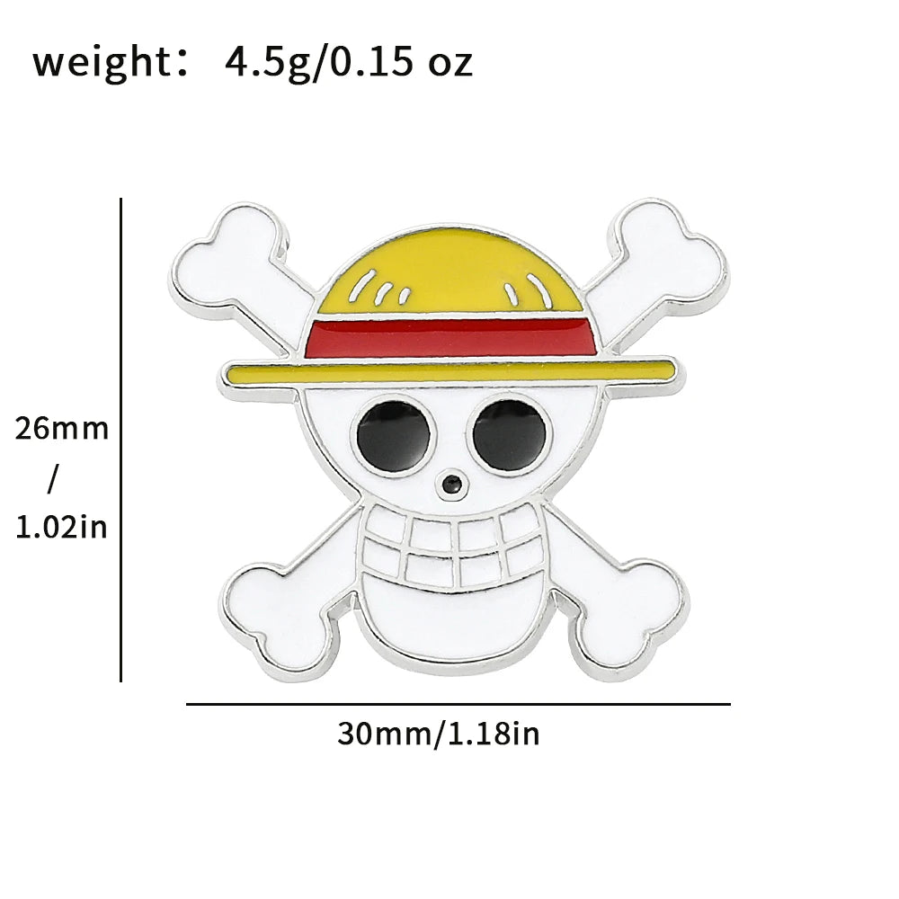 Anime Brooch Pins Set - Luffy Zoro Ace Sunny Go Matching Jewelry & Backpack Accessories
