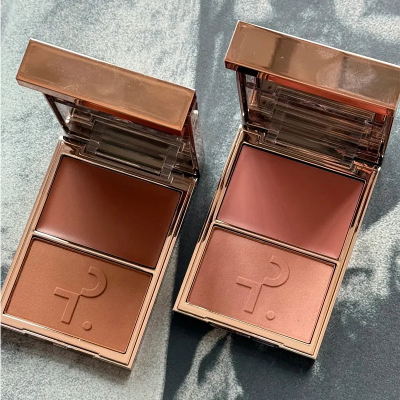 Double-Take Creme & Powder Blush Set - Matte Satin Finish, Fine Powder Texture