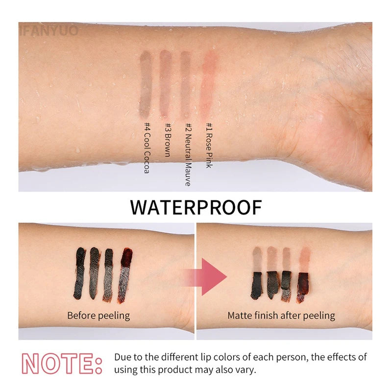 Long Lasting Waterproof Lip Stain & Lip Liner - Matte, Pointed End, 4 Colors