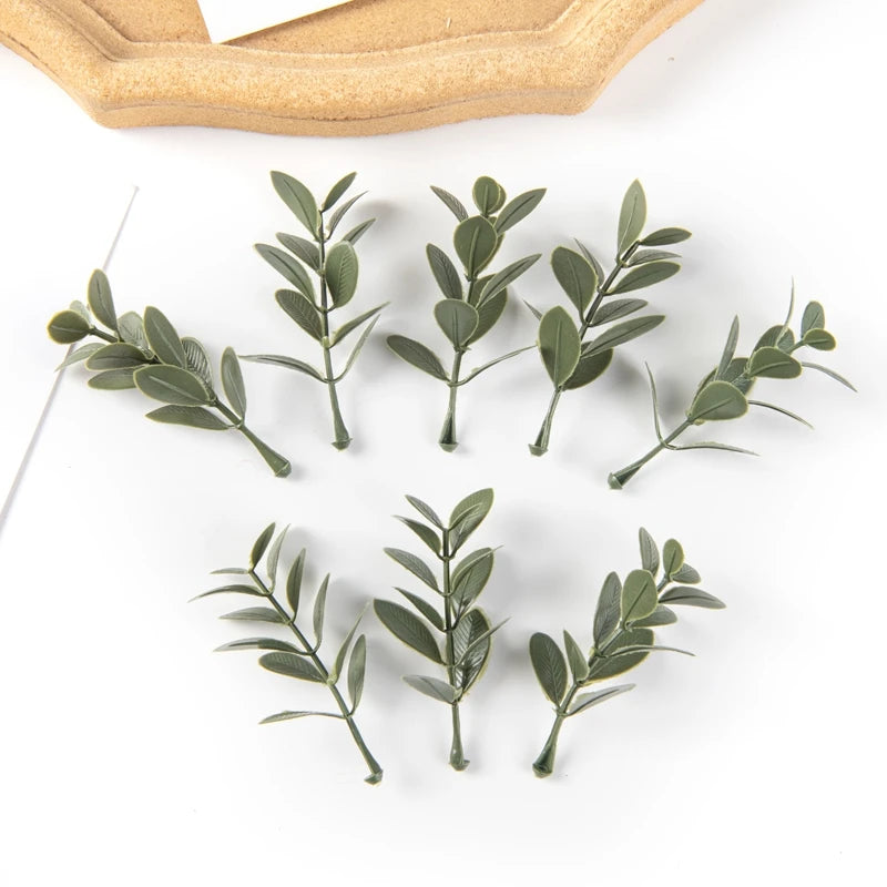 50PCS Artificial Leaf Plants for Wedding Party Home Decor Crafts Garland Flowers