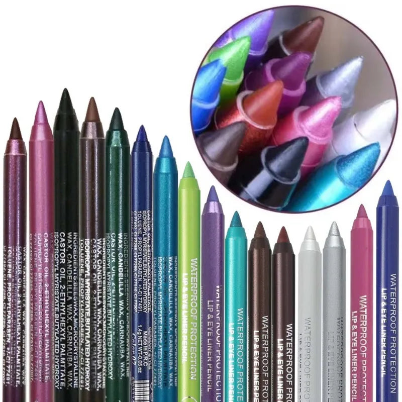 17 Color Waterproof Matte & Shimmer Eyeliner Pencils for Eye Makeup