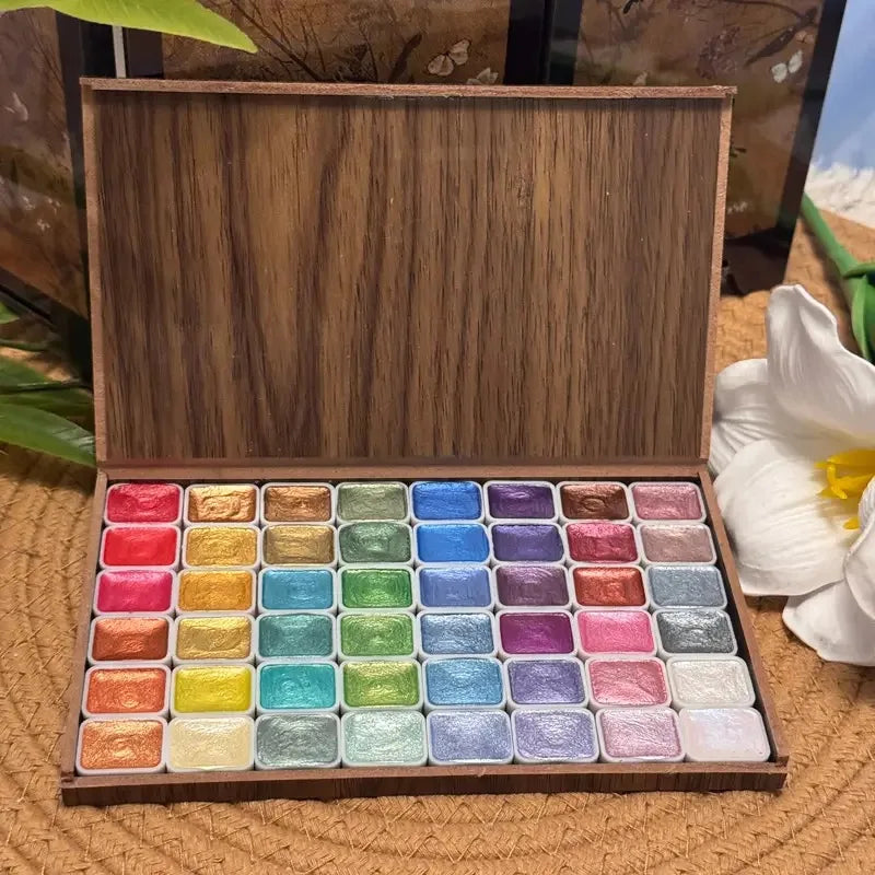 Watercolor Paint Set with 120 Colors in Wooden Box - Artistic Watercolor Art Supplies