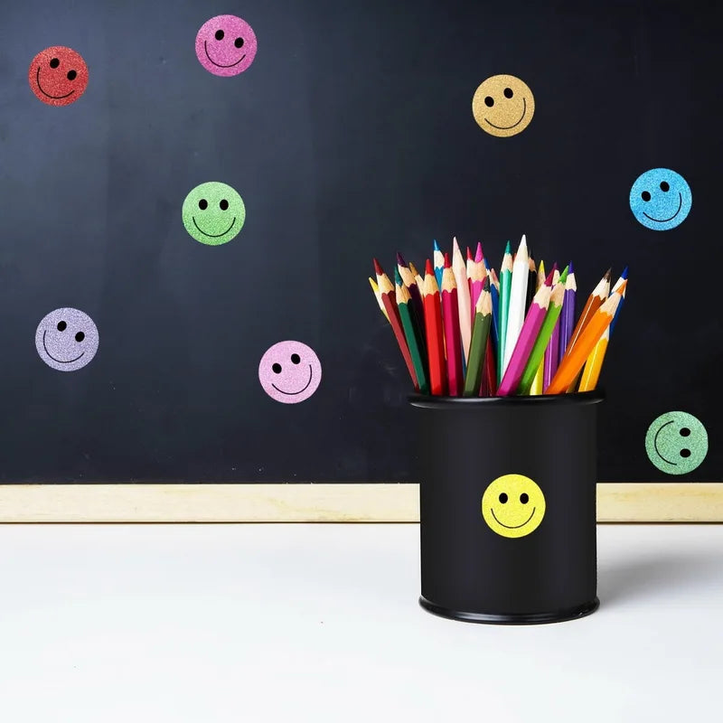 500pcs Happy Face Round Stickers for Classroom Rewards and Gifts