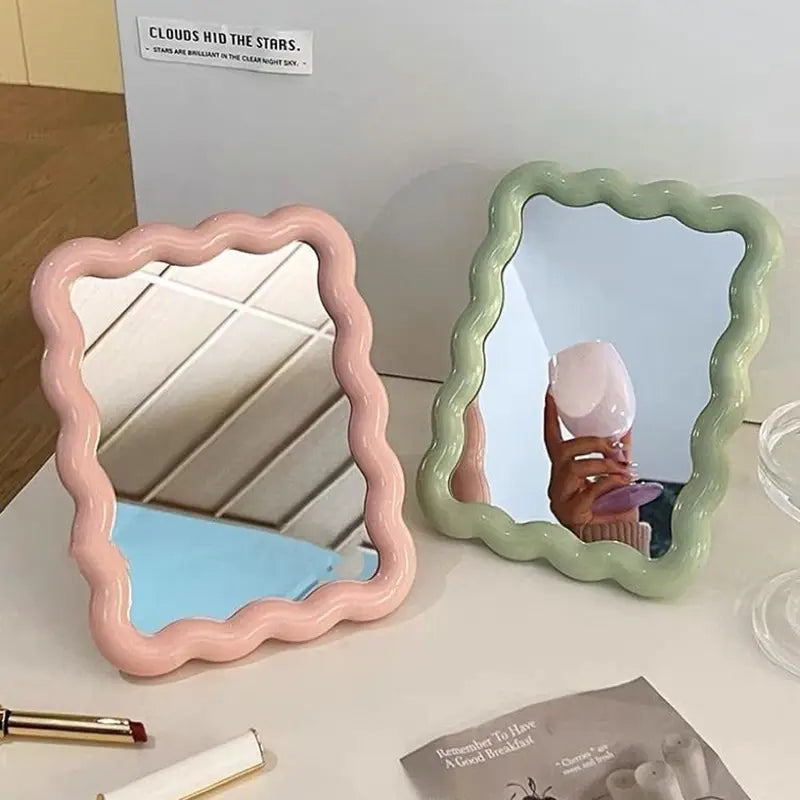 High-Definition Foldable Makeup Mirror with Adjustable Thickness for Beauty and Desk Use
