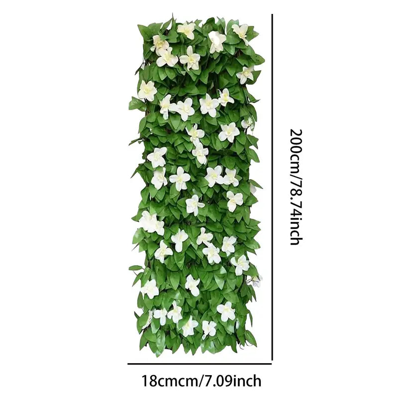 Artificial Privacy Fence Screen with Flower Pattern - Expandable Garden Divider - Outdoor & Balcony Decor