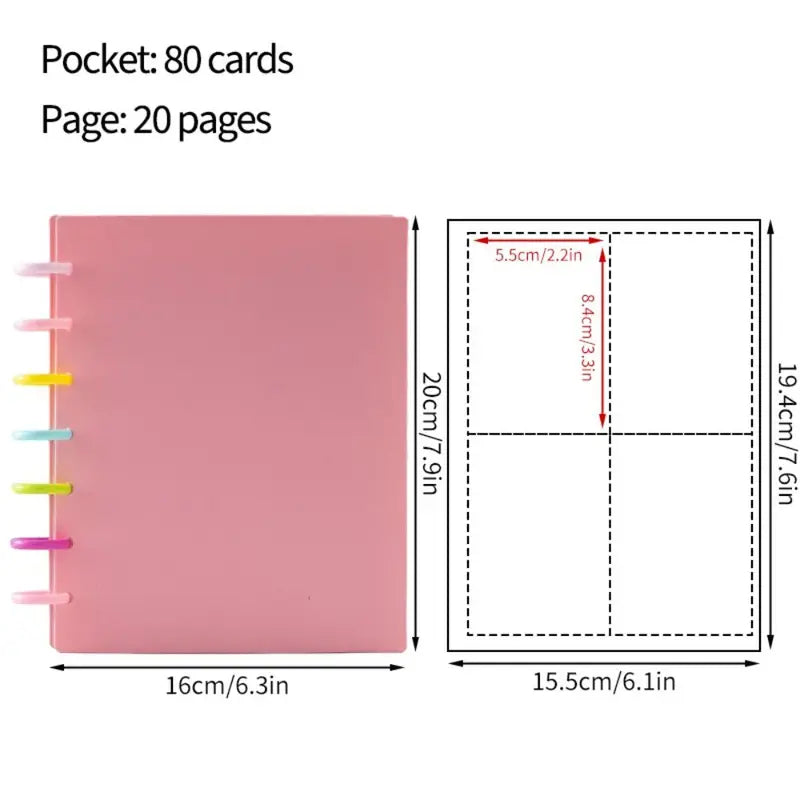 Kpop Photo Album Multi-Pockets Loose-Leaf Binder for Photocard Collection - 3 Inch Capacity