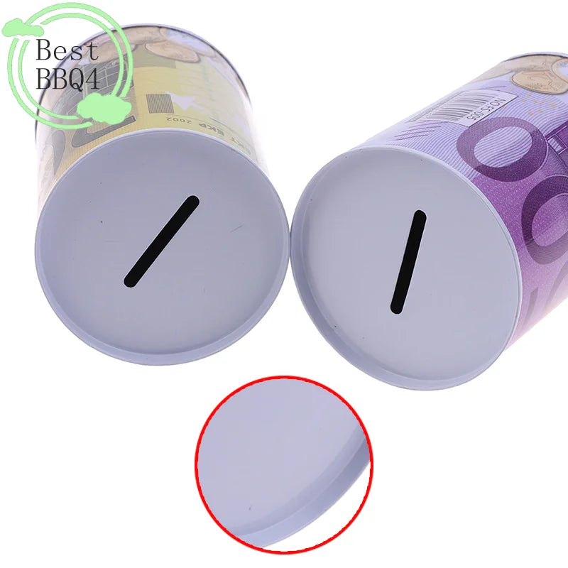 Creative Tinplate Cylinder Piggy Bank - Money Saving Box for Home Decor