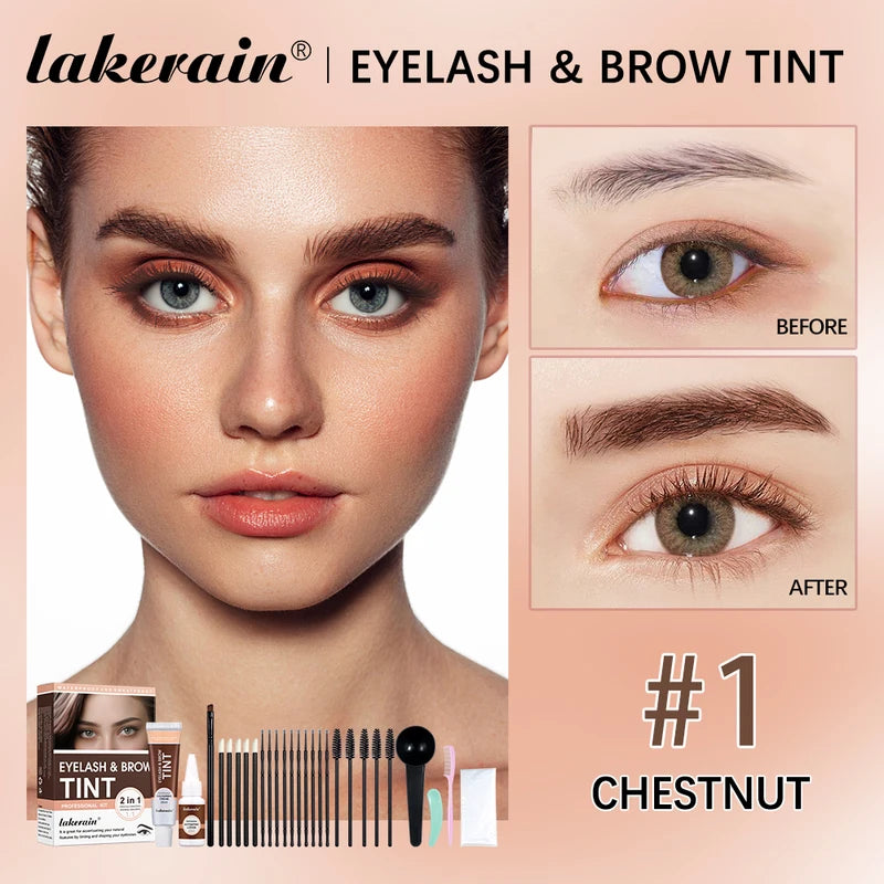 Professional Waterproof Eyebrow Tint Dye Kit Long-Lasting Semi Permanent Home Use