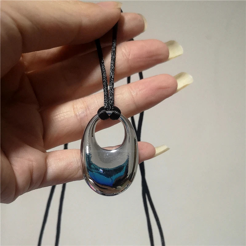 Adjustable Metal Spiral Vortex Necklace with Flower Pendant for Women Jewelry