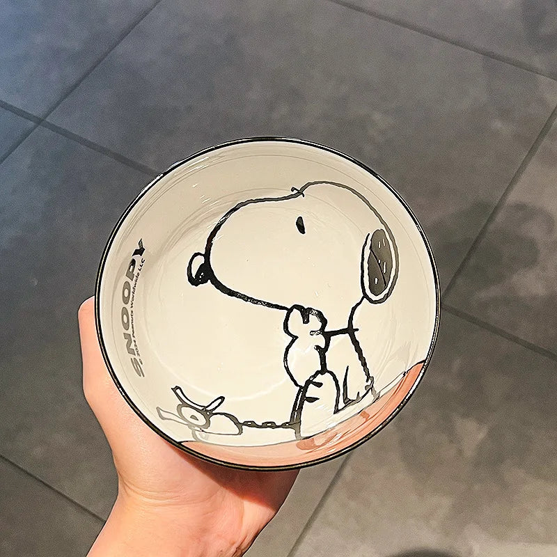 Cute Snoopy Ceramic Bowl Set - Kawaii Cartoon Household Tableware, Multiple Colors