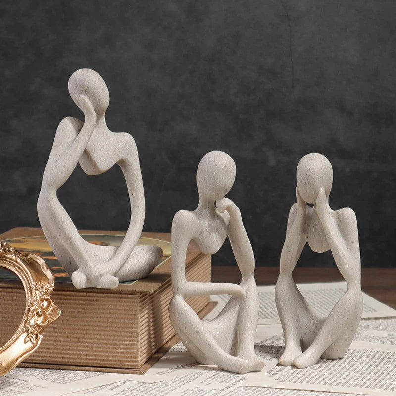 Scandinavian Abstract Art Figurines Decorative Ornament Light Luxury Home Decor