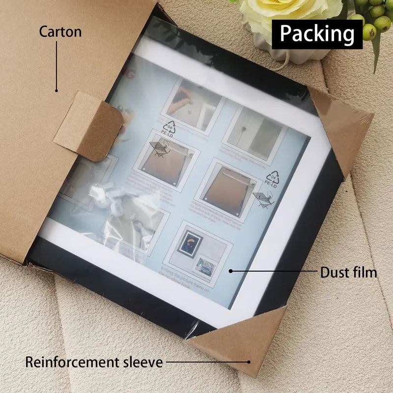 Wood Flap Art Frame A4 Photo Display with Storage Kids Artwork Organizer
