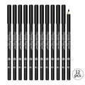 12pcs Waterproof Black Eyeliner Pencils - Smudge-Proof Long-Lasting Eye Makeup Set