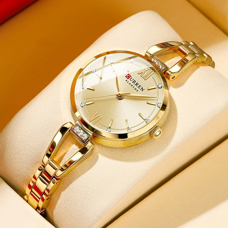 Elegant Women's Quartz Watch Waterproof Stainless Steel Dress Watch for Daily Wear