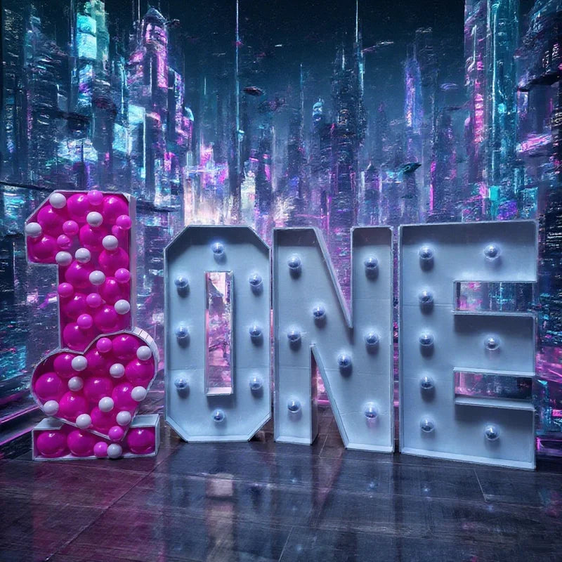 Digital Marquee Letters Frame for Birthday Party & Anniversary Decorations