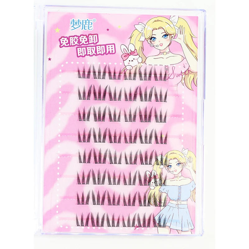 Self-Adhesive Cluster Eyelashes No Glue Reusable False Lash Extensions