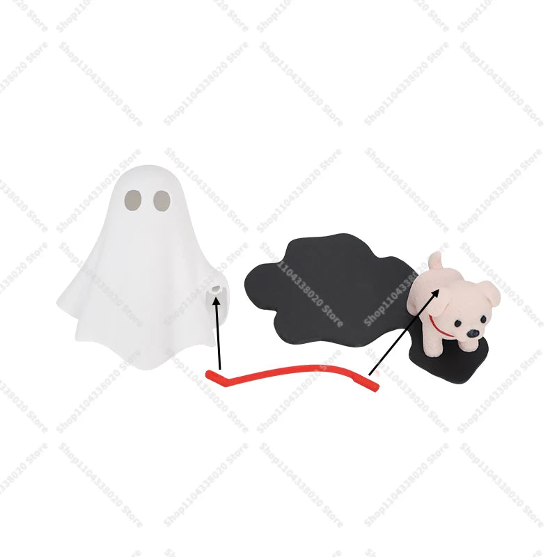 Cute Ghost LED Night Light with Dog Figure - Spooky Desk Lamp for Halloween Decor