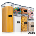 7pcs Food Storage Containers Set BPA Free Airtight Kitchen Organizer with Stickers and Pen