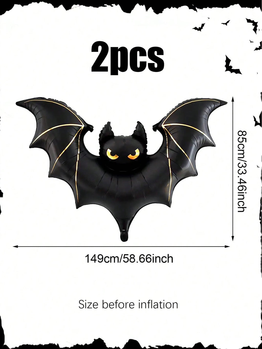 Halloween Large Scary Bat Balloon - Outdoor Party Decorations, Birthday Balloon Decor, Bat Theme Hangings