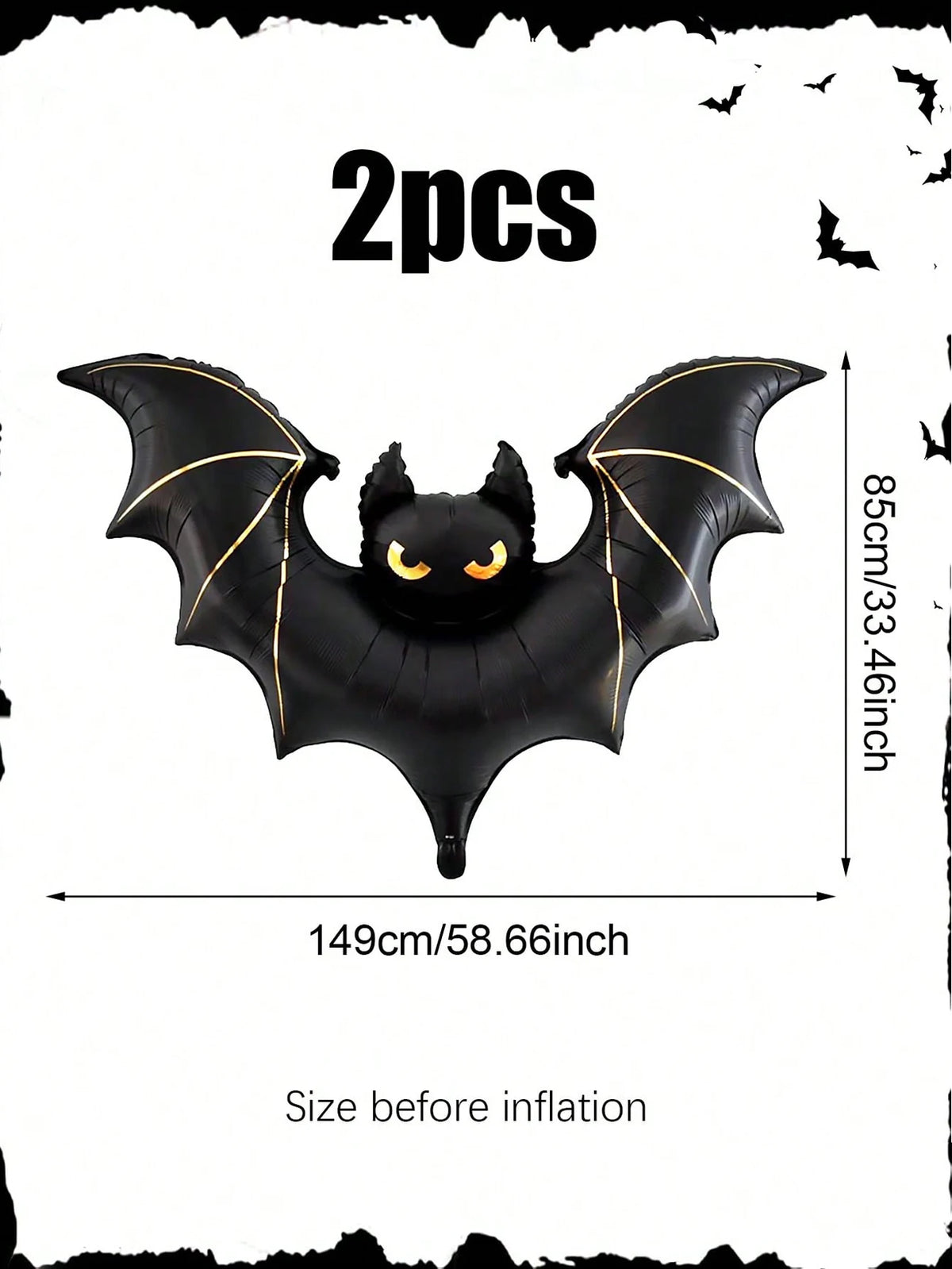 Halloween Large Scary Bat Balloon - Outdoor Party Decorations, Birthday Balloon Decor, Bat Theme Hangings