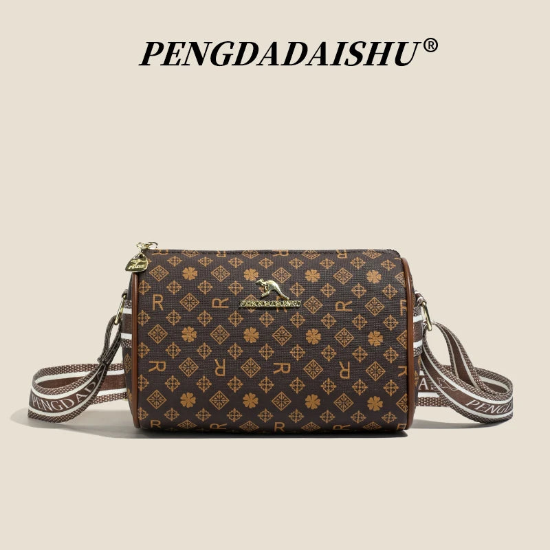 Women's Alphabet Print Shoulder Bag Retro Crossbody Trendy Handbag