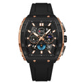 Men's Quartz Waterproof Chronograph Watch with Silicone Strap - Luminous Outdoor Sports Watch