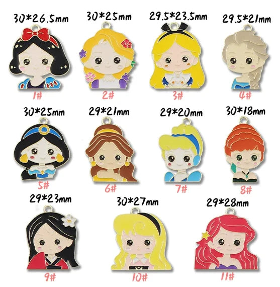 10 Pcs Cartoon Enamel Charms for Jewelry Making & DIY Crafts