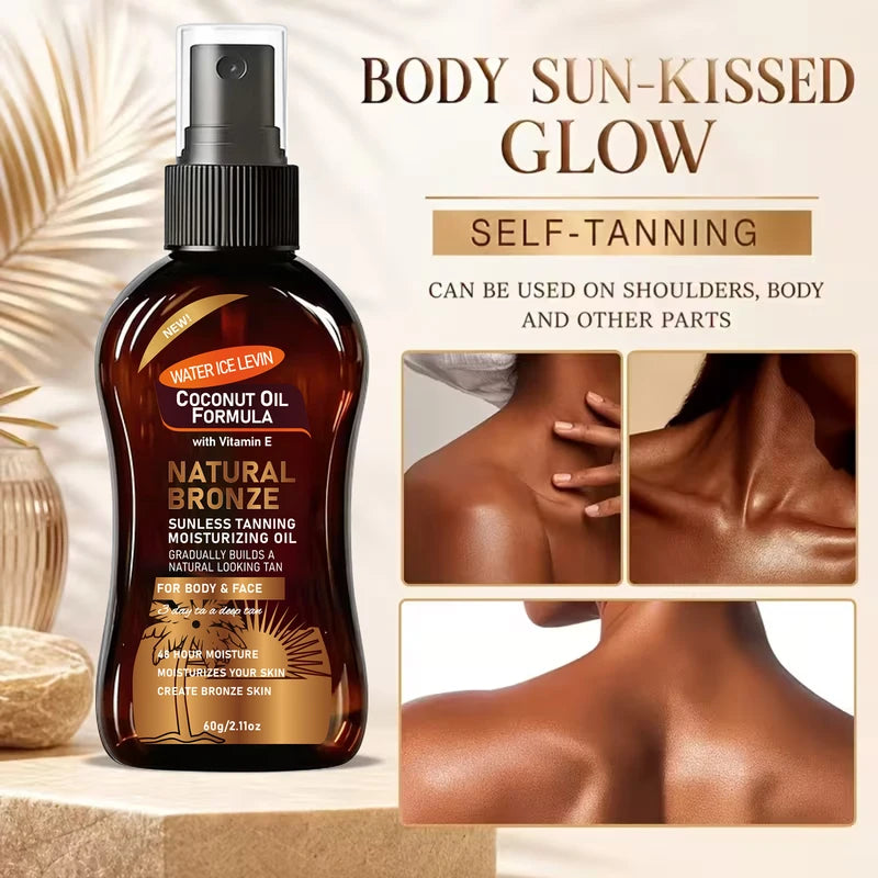 Sunless Tanning Oil for Face & Body - Moisturizing Natural Bronze Skin Care 60g