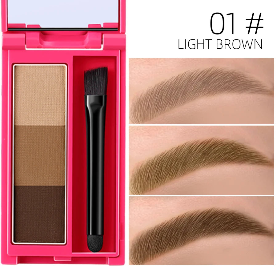 Waterproof Eyebrow Powder Palette with Brush - Long-lasting Eye Makeup, Multiple Colors