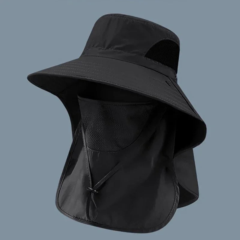 Outdoor Sun Hat with UV Protection, Neck Flap & Visor for Men Women - Hiking Camping Fishing Cap