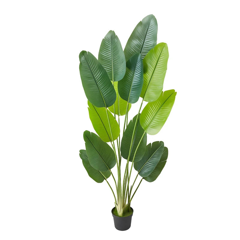 Artificial Tropical Tree - Large Faux Indoor Outdoor Plant, Realistic Leaves