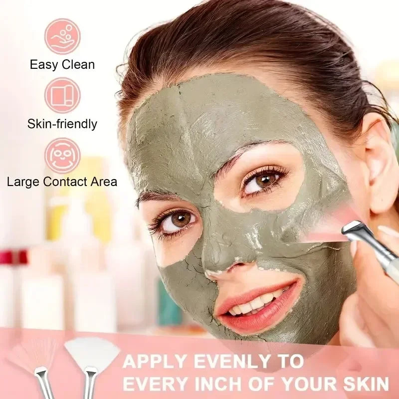 Facial Brush Set - Fan Shape Face Mask Applicators, Soft Cosmetic Tools, 3/6/12 Pcs