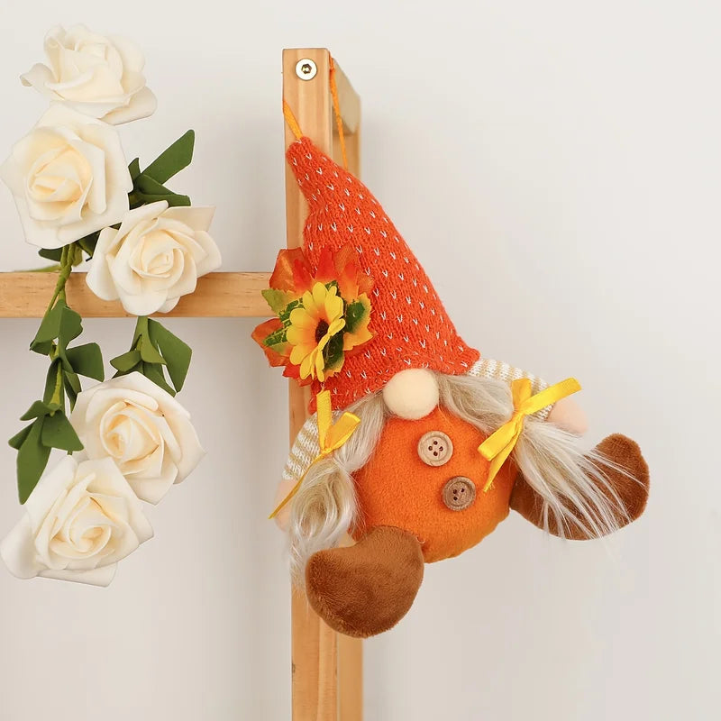 Rustic Fall Harvest Scarecrow Wall Decor with Plaid & Sunflower Accents