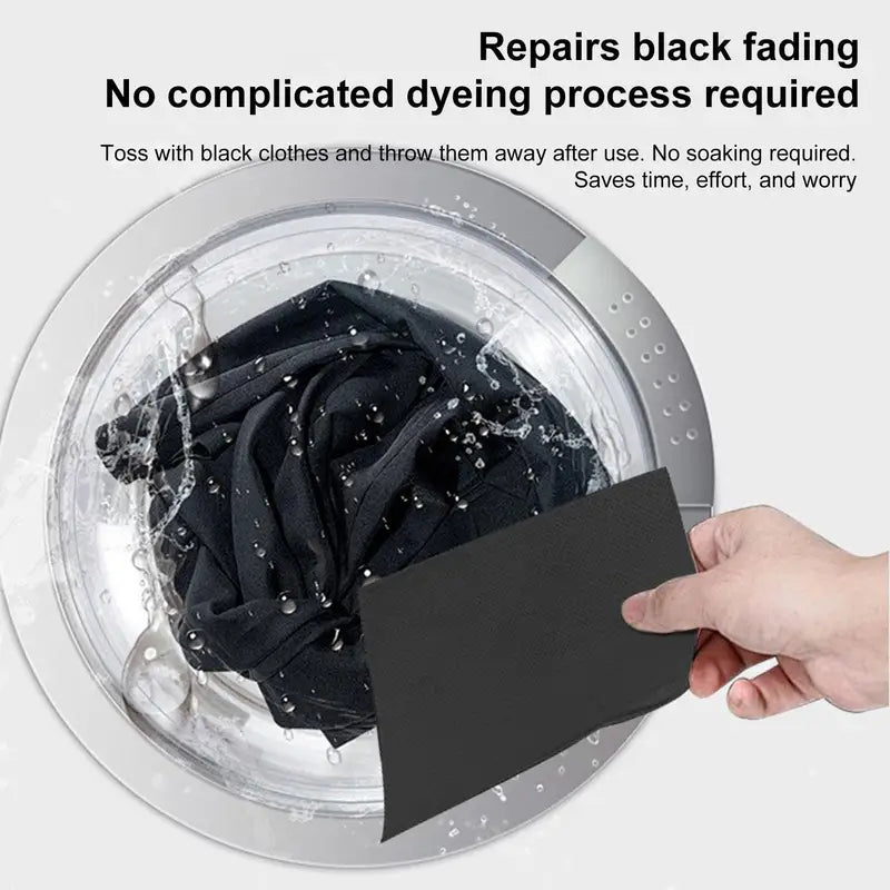 Fabric Dye Sheets for Color Revival & Fade Prevention - 10 Sheets Black
