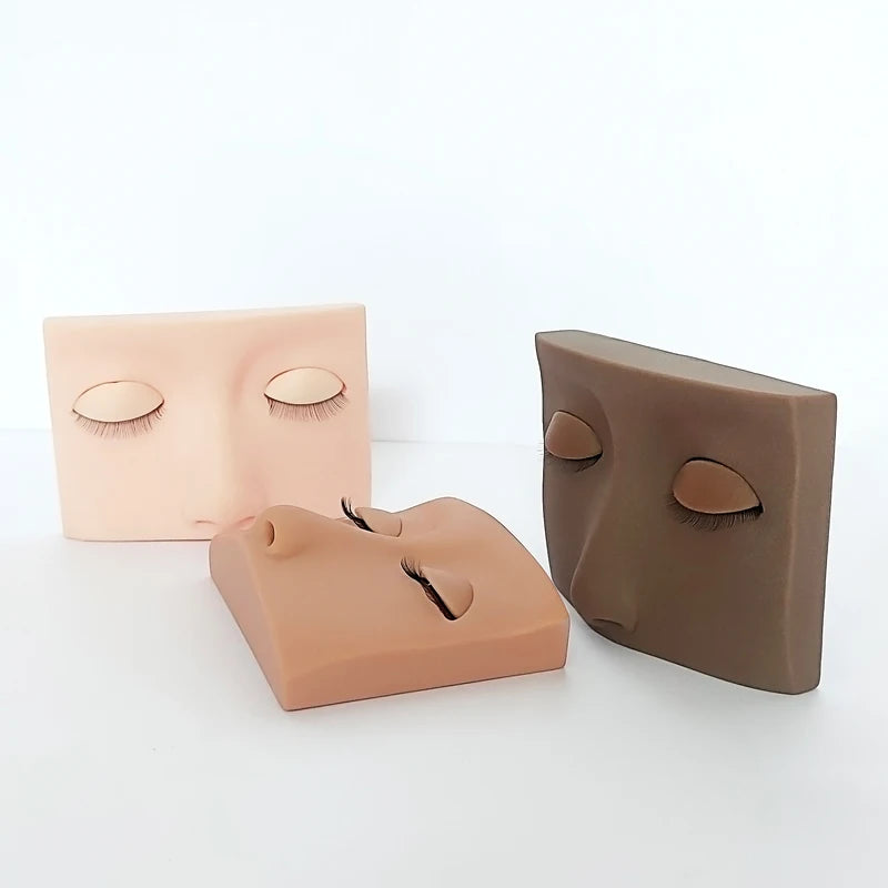 Eyelash Extension Practice Mannequin Head Kit with Removable Eyelids - Silicone Cosmetic Model for Lash Grafting Training