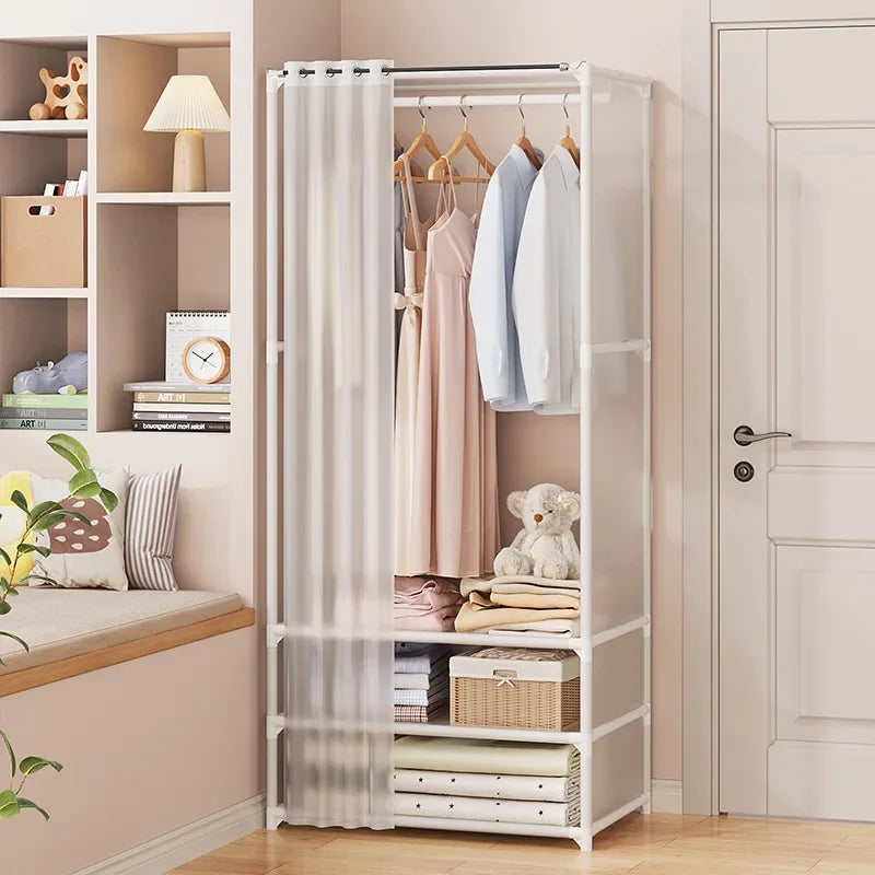 Large Capacity Collapsible Wardrobe Closet with Dust-Proof Storage Shelf