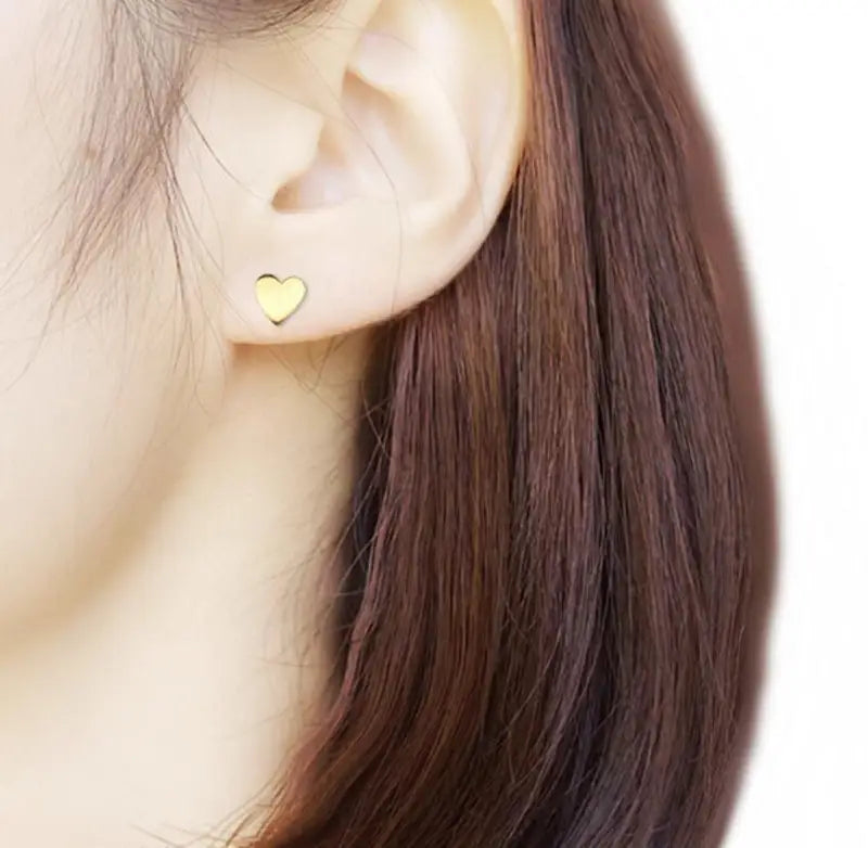 Stainless Steel Heart Earrings for Women - Trendy Fashion Stud Jewelry