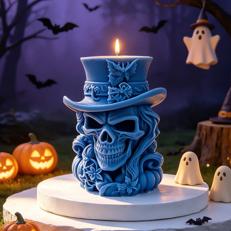 Silicone Mold for Candle Making and Crafts - Mummy Skull Design, Food Grade, Heat-Resistant, Multi-Color Variants