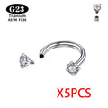 Titanium Piercing Set ASTM F136 G23 Lip Nose Eyebrow Septum Cartilage Jewelry