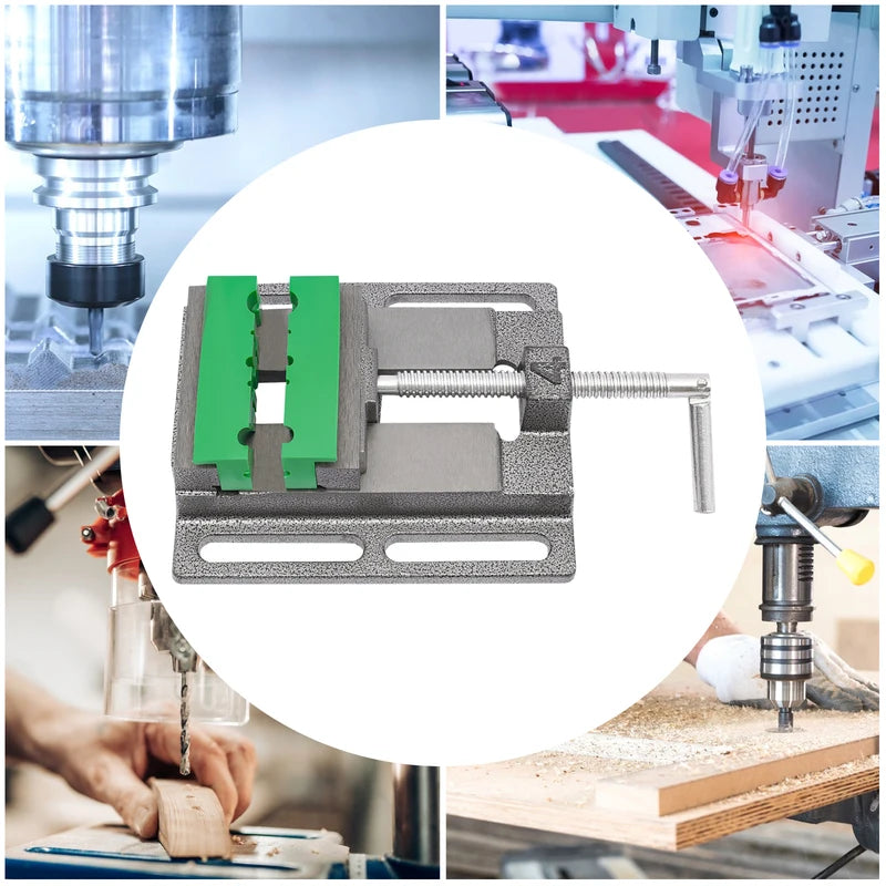4-inch Drill Press Vise Cast Iron Steel Clamp with Non-Slip Sawtooth Jaws