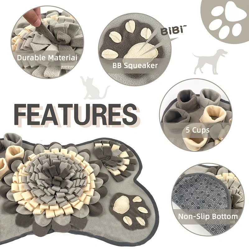 Dog Sniffing Mat - Interactive Slow Feeding & Foraging Training Pad